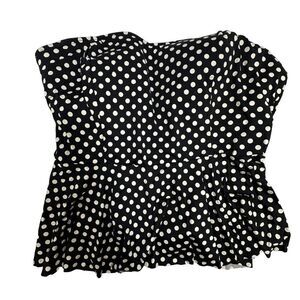 MERONA Black‎ and White Polka-Dot Tankini Swimwear, Size Large